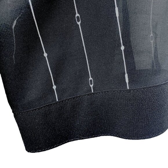 STUDIO 1 Tunic Blouse Size 18W Black Print Chiffon Duster Womens Long Top - Picture 9 of 10